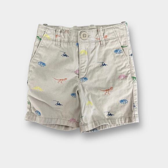 Baby Gap Dinosaur Print Khaki Shorts 18-24 Months - Picture 1 of 6